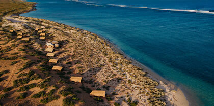 Sal Salis Ningaloo Reef Western Australia eco tents beach coral reef luxury safari style tent Cape Range National Park Indian ocean
